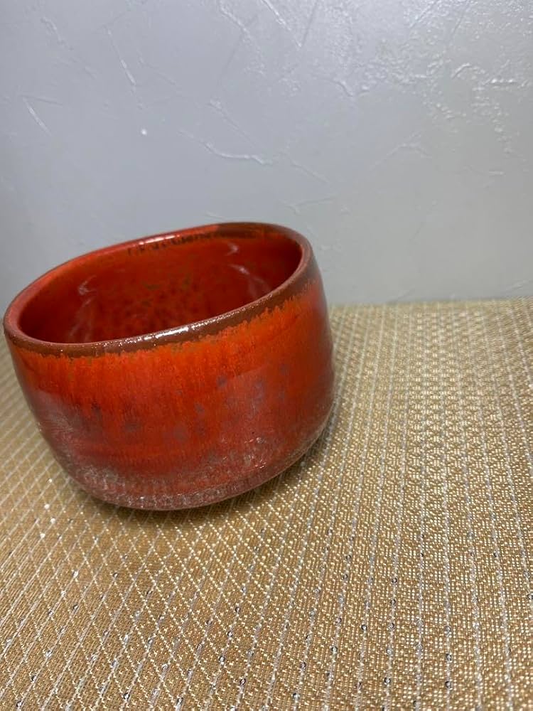 Amazon | 茶道具織部焼 抹茶茶碗赤織部抹茶茶碗 共箱 茶器